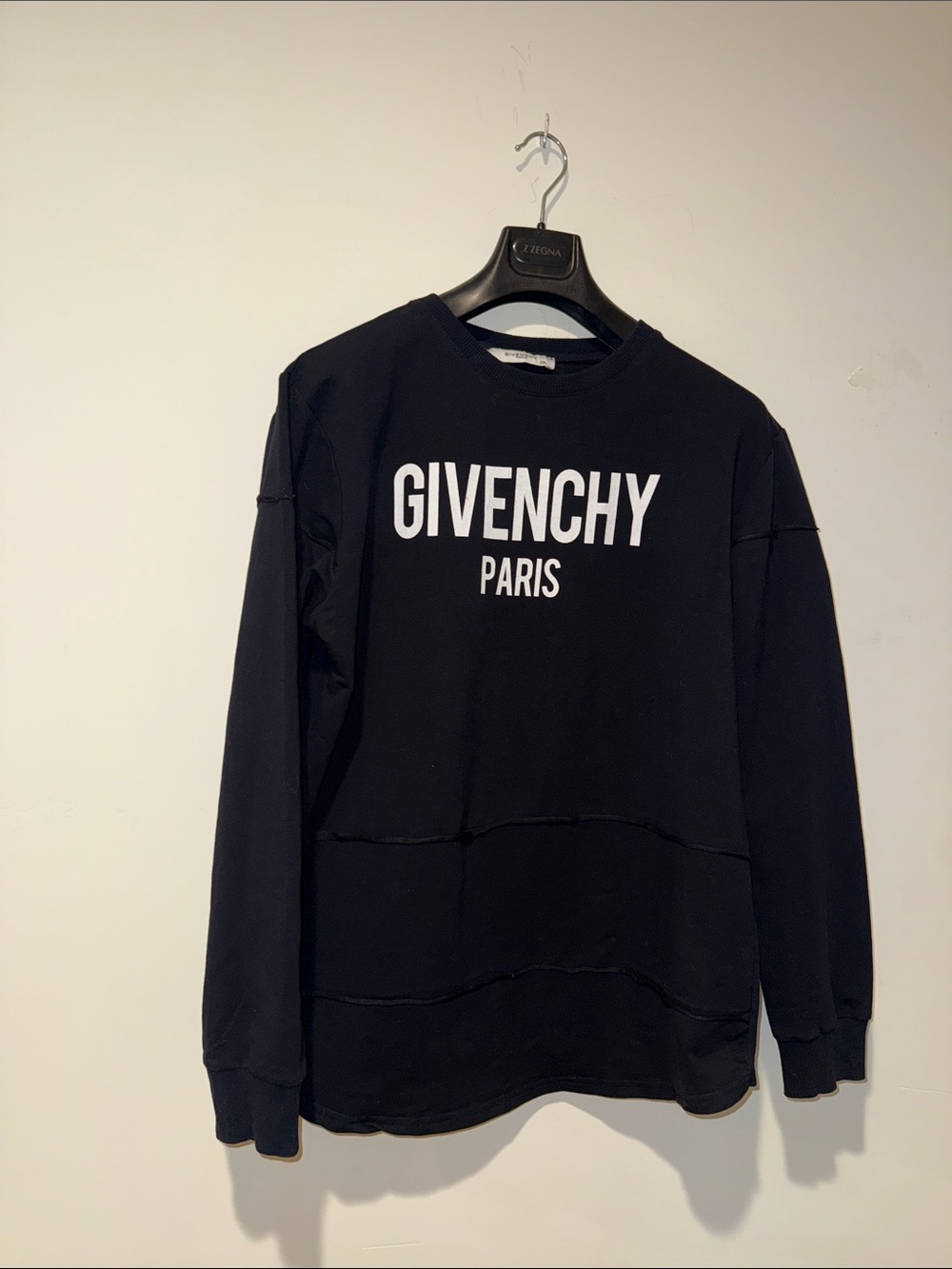 Givenchy Black Crewneck Sweatshirt with White Logo